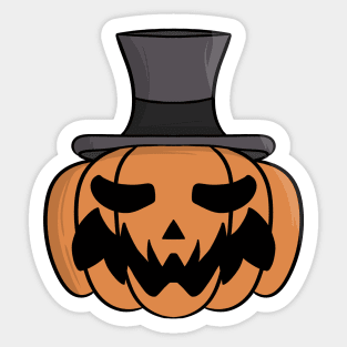 Halloween pumpkin wearing a top hat Sticker